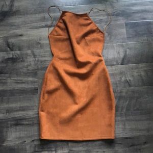 Low Back Suede Dress